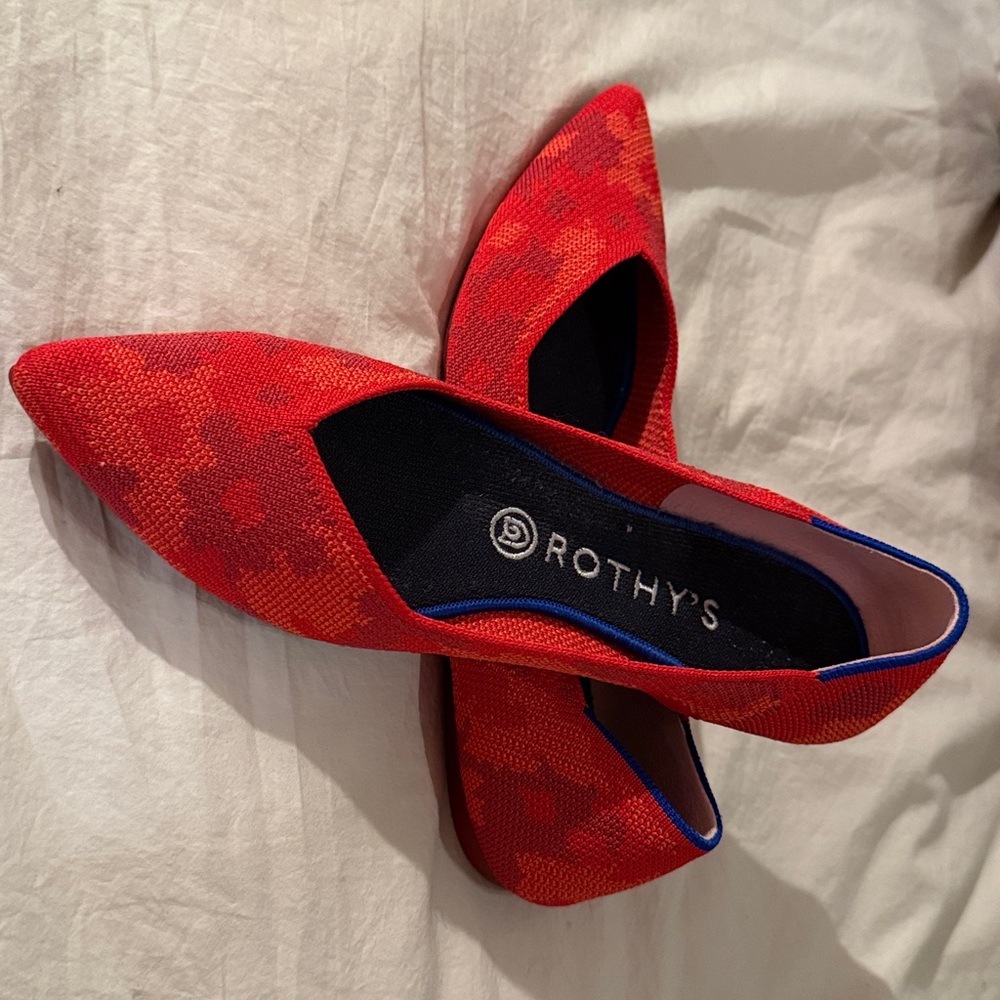 Rothy’s Points Botanicamo/Orange-Red Women's Flats